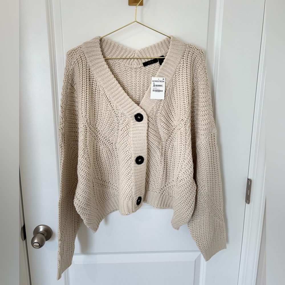 NWT RDI Women’s White Beach Chunky Knit Button Front Cardigan Size: XL - Picture 5 of 5